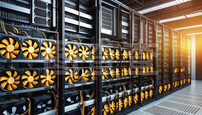 A state-of-the-art mining farm showcasing advanced mining rigs