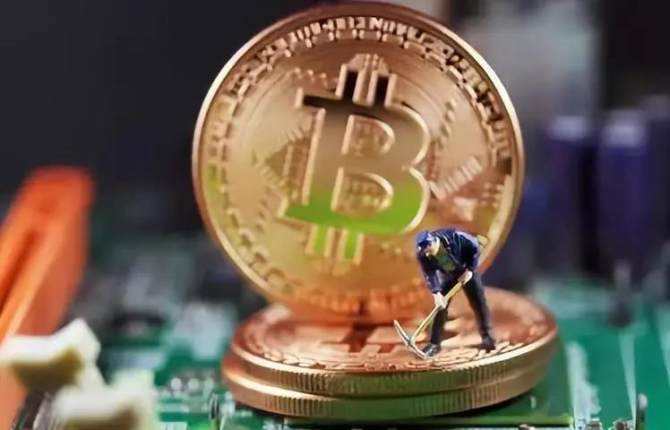 Bitcoin mining rig in an industrial setup